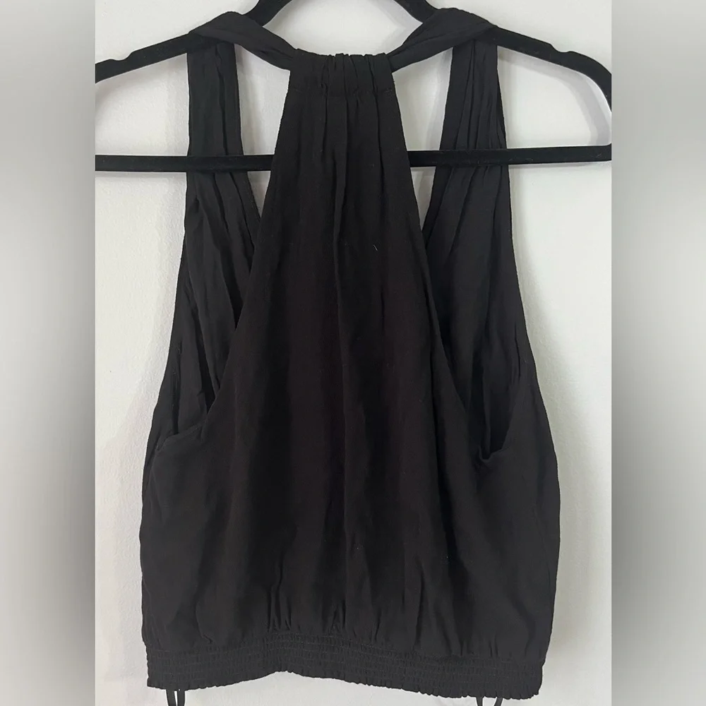 Free People women’s small black vneck sleeveless fall layering tank top